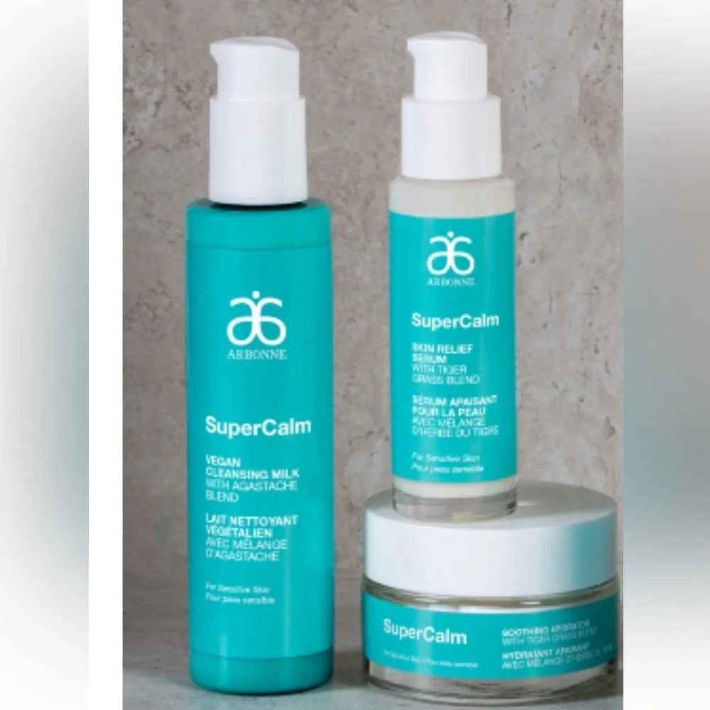 ARBONNE Skincare Set SOOTHING HYDRATOR -SKIN RELIEF SERUM-VEGAN Milk
